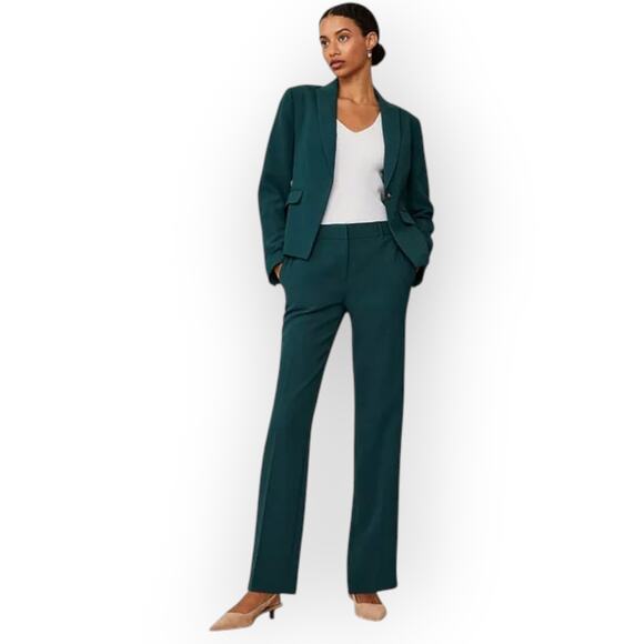 Size6 AnnTaylor FluidCrepe Straight Trouser Pocket Slate Work Suiting Office RTO - Picture 1 of 11